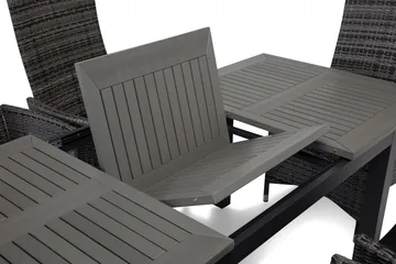 Monaco Matgrupp Utomhus 152-210 + 6 Jenny Ställbar Fåtölj - Svart/Grå - Products - Utemöbler & utemiljö - Utegrupp - Matgrupp utomhus