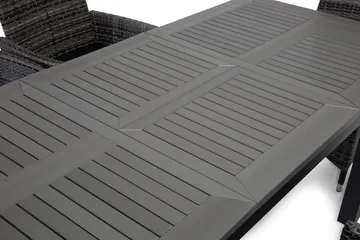 Monaco Matgrupp Utomhus 152-210 + 6 Jenny Ställbar Fåtölj - Svart/Grå - Products - Utemöbler & utemiljö - Utegrupp - Matgrupp utomhus