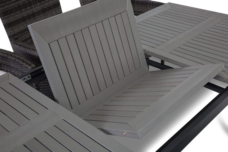 Monaco Matgrupp Utomhus 152-210 + 6 Thor Fåtölj - Svart/Grå - Products - Utemöbler & utemiljö - Utegrupp - Matgrupp utomhus