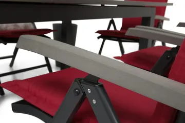 Monaco Matgrupp Utomhus 152-210 + 6 Positionsstolar - Svart/Svart - Products - Utemöbler & utemiljö - Utegrupp - Matgrupp utomhus