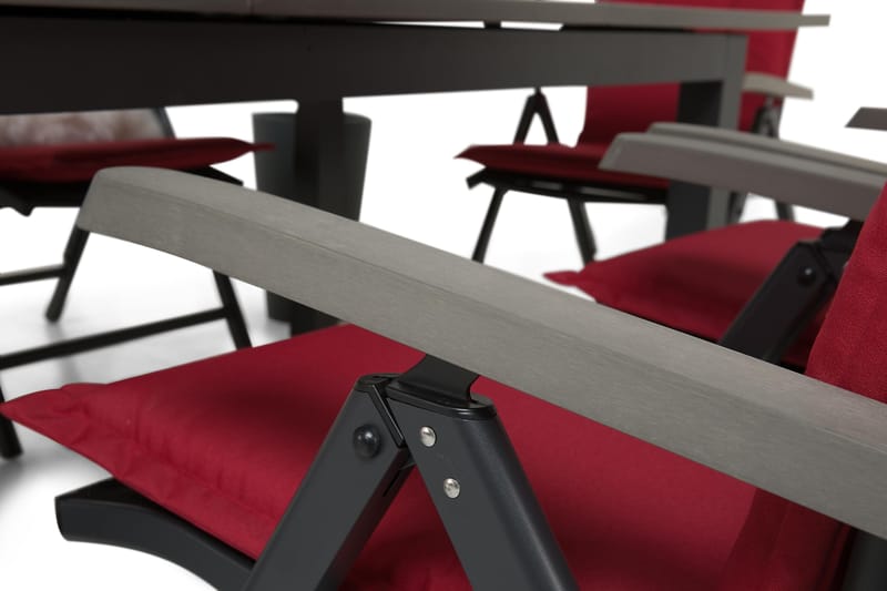 Monaco Matgrupp Utomhus 152-210 + 6 Positionsstolar - Svart/Svart - Products - Utemöbler & utemiljö - Utegrupp - Matgrupp utomhus