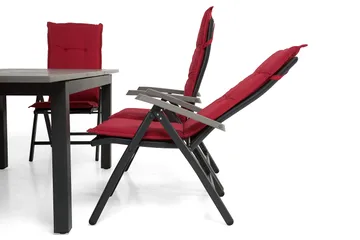 Monaco Matgrupp Utomhus 152-210 + 6 Positionsstolar - Svart/Svart - Products - Utemöbler & utemiljö - Utegrupp - Matgrupp utomhus