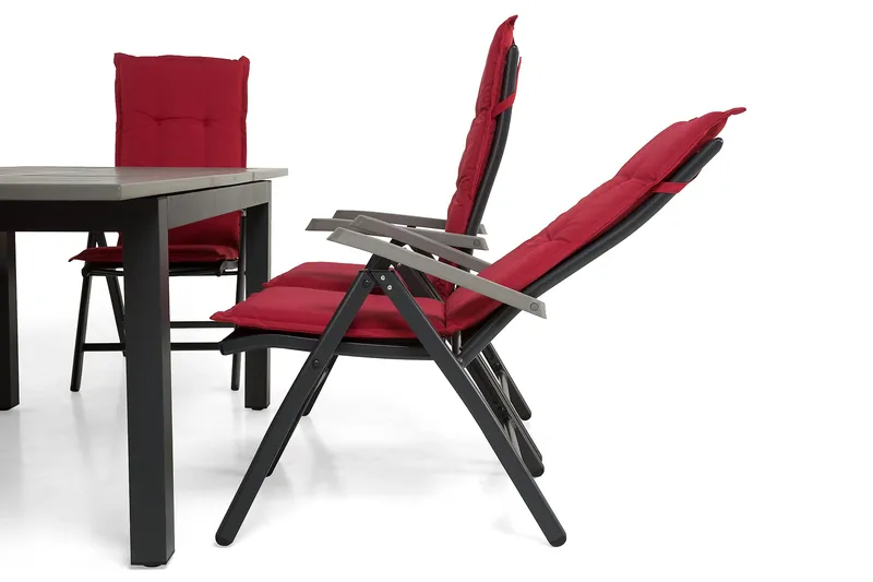 Monaco Matgrupp Utomhus 152-210 + 6 Positionsstolar - Svart/Svart - Products - Utemöbler & utemiljö - Utegrupp - Matgrupp utomhus