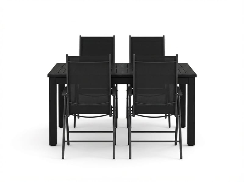 Monaco utomhus matgrupp förlängningsbart 150-250x90 med 4 Maggie positionsstolar - Svart/Grå - Products - Utemöbler & utemiljö - Utegrupp - Matgrupp utomhus