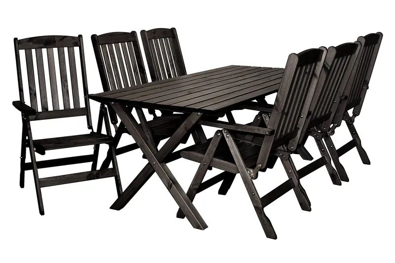 Oliver Matgrupp Utomhus 6 Utestolar - Brun - Products - Utemöbler & utemiljö - Utegrupp - Matgrupp utomhus