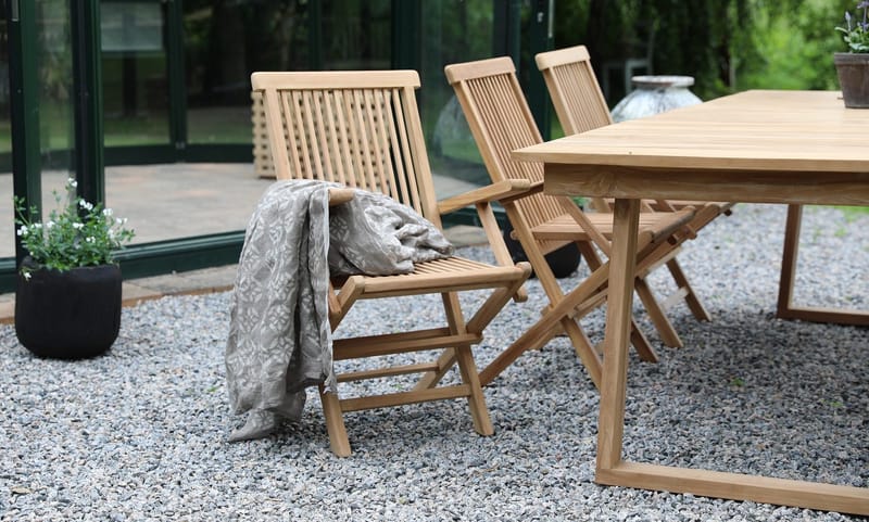 Saltö utematgrupp matbord 240x100 cm med 6 st karmstolar - Teak - teak - Products - Utemöbler & utemiljö - Utegrupp - Matgrupp utomhus