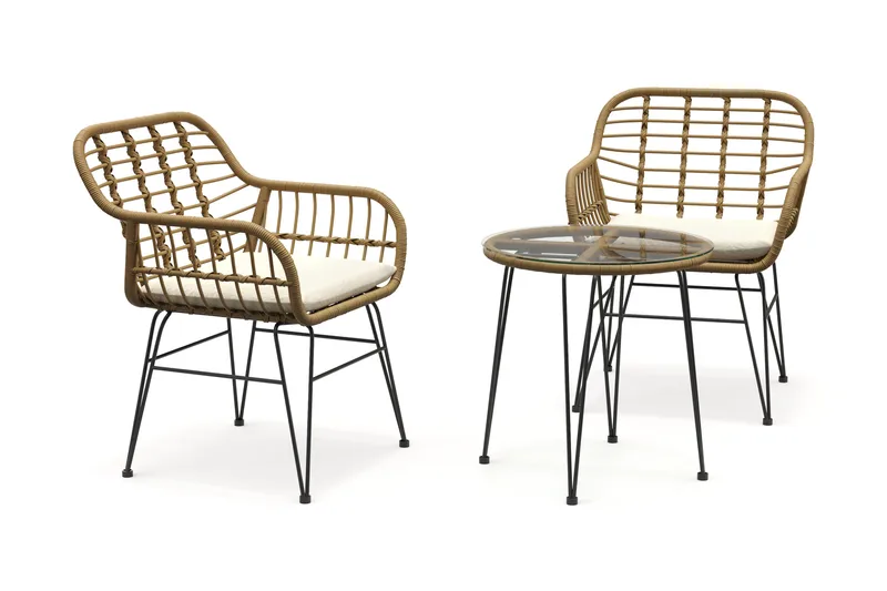 Sammy Balkonggrupp 2-sits - Beige - Products - Utemöbler & utemiljö - Utegrupp - Cafegrupp & cafeset