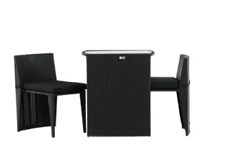 Savanna Caféset 50 cm + 2 Matstolar Utomhus - Svart - Products - Utemöbler & utemiljö - Utegrupp - Cafegrupp & cafeset