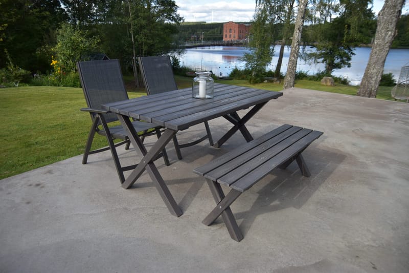 Scottsdale Matgrupp Utomhus 150 cm + 2 Solanum Utestolar - Grå - Products - Utemöbler & utemiljö - Utegrupp - Matgrupp utomhus