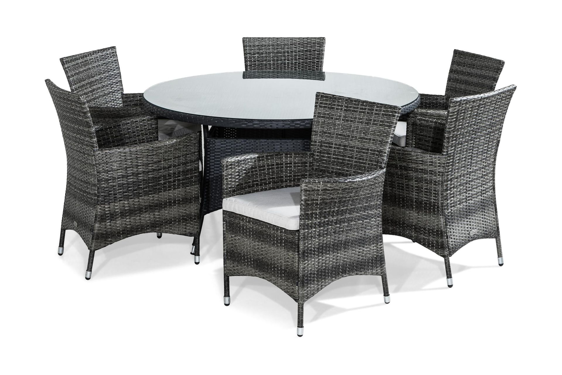 Thor Matgrupp 140 Rund + 6 Thor Fåtölj m Dyna