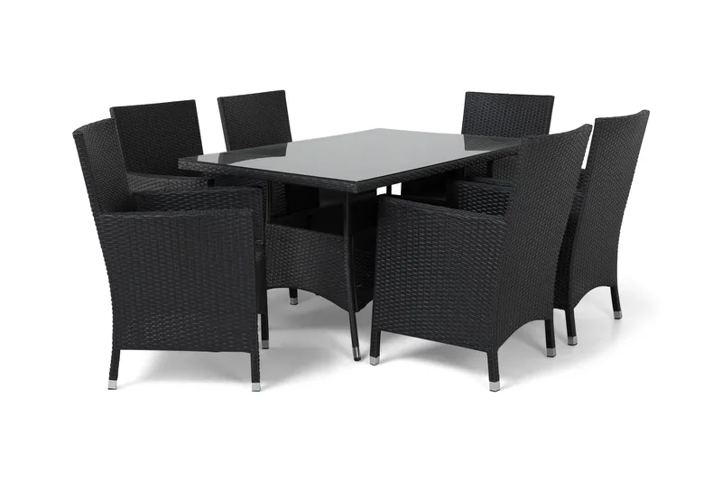 Thor Matgrupp Utomhus 140 + 6 Thor Fåtölj - Svart - Products - Utemöbler & utemiljö - Utegrupp - Matgrupp utomhus