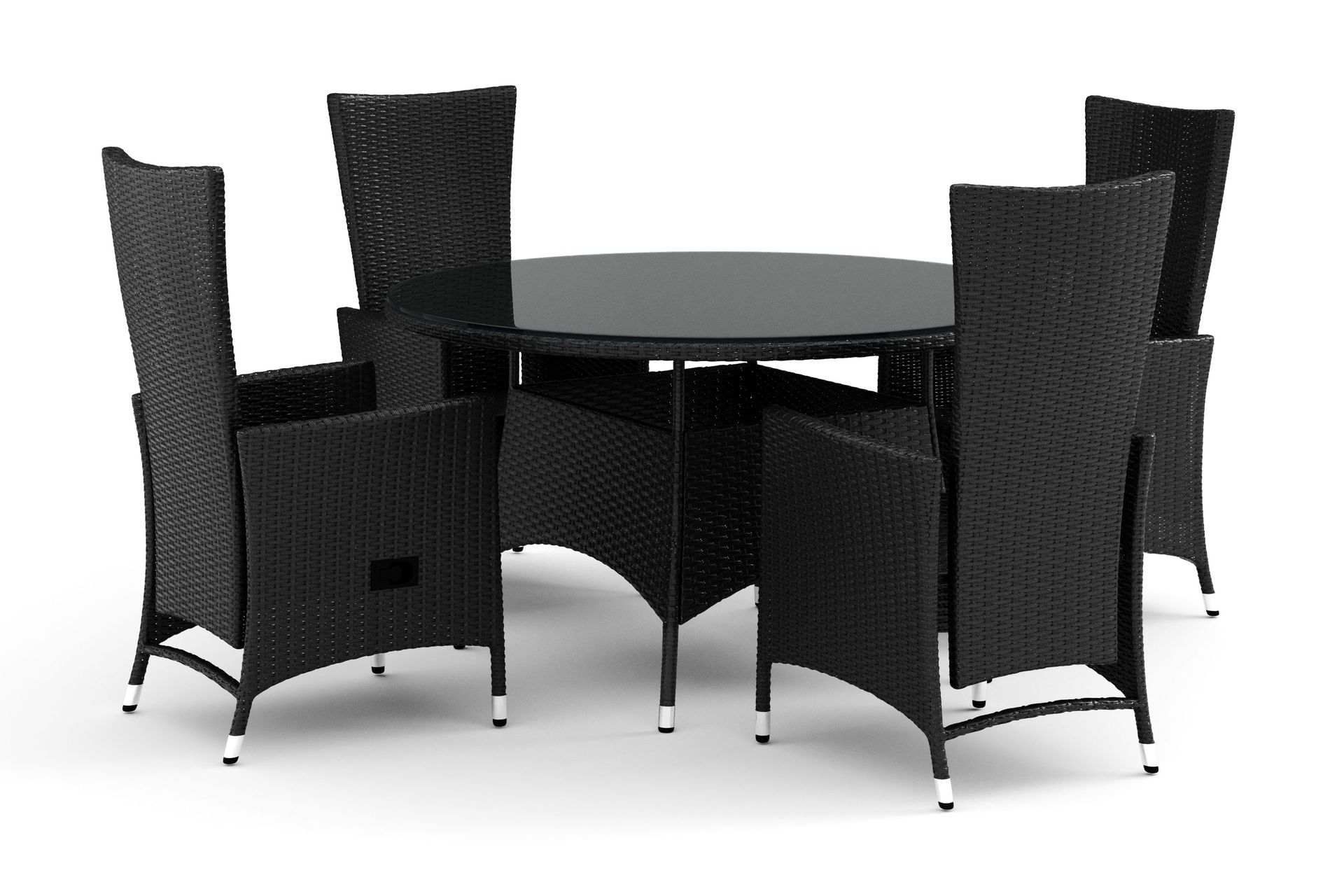 Thor utomhus rund matgrupp 140 cm med 4 Jenny matstolar