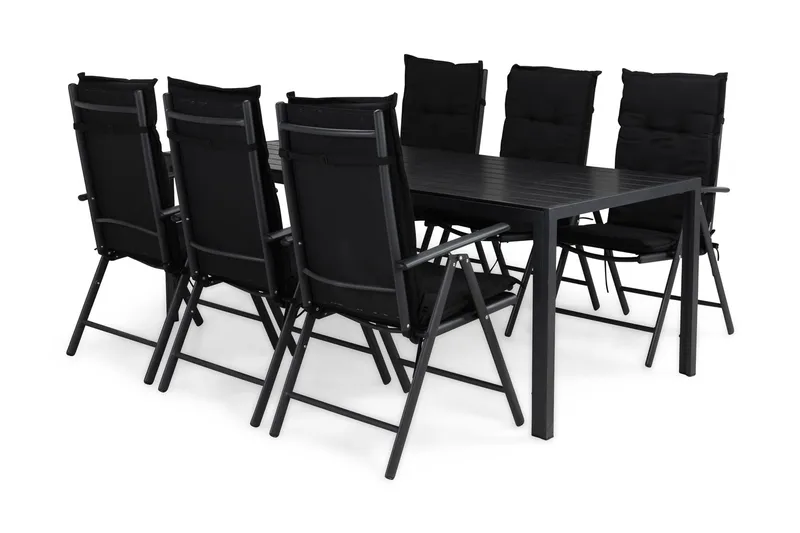 Tunis Matgrupp 205x90 + 6 Maggie Positionsstol m Dyna - Svart - Products - Utemöbler & utemiljö - Utegrupp - Matgrupp utomhus