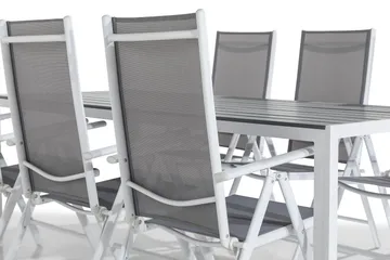 Tunis Matgrupp 205x90 + 6 Maggie Positionsstol - Vit/Grå - Products - Utemöbler & utemiljö - Utegrupp - Matgrupp utomhus