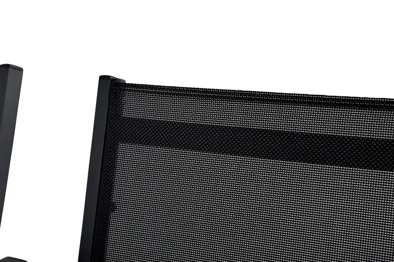 Tunis Matgrupp 205x90 cm + 6 Tunis Stapelstol - Svart/Svart - Products - Utemöbler & utemiljö - Utegrupp - Matgrupp utomhus