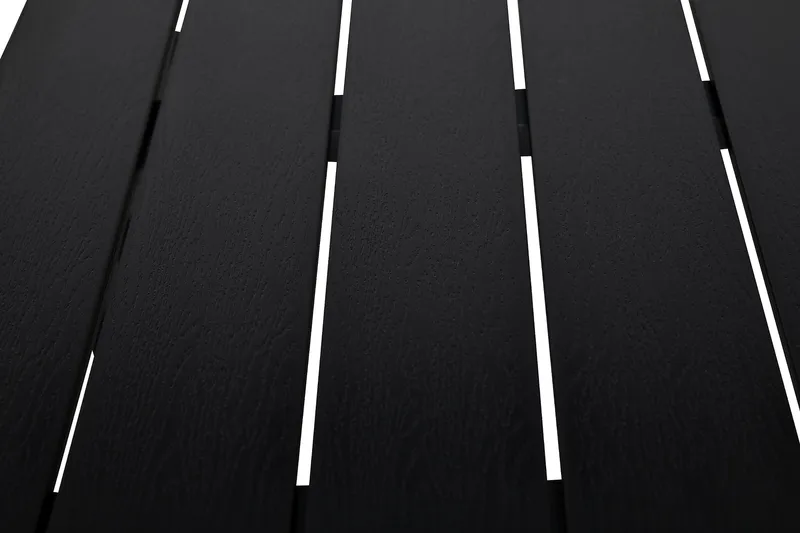 Tunis Matgrupp 205x90 cm + 6 Tunis Stapelstol - Svart/Svart - Products - Utemöbler & utemiljö - Utegrupp - Matgrupp utomhus