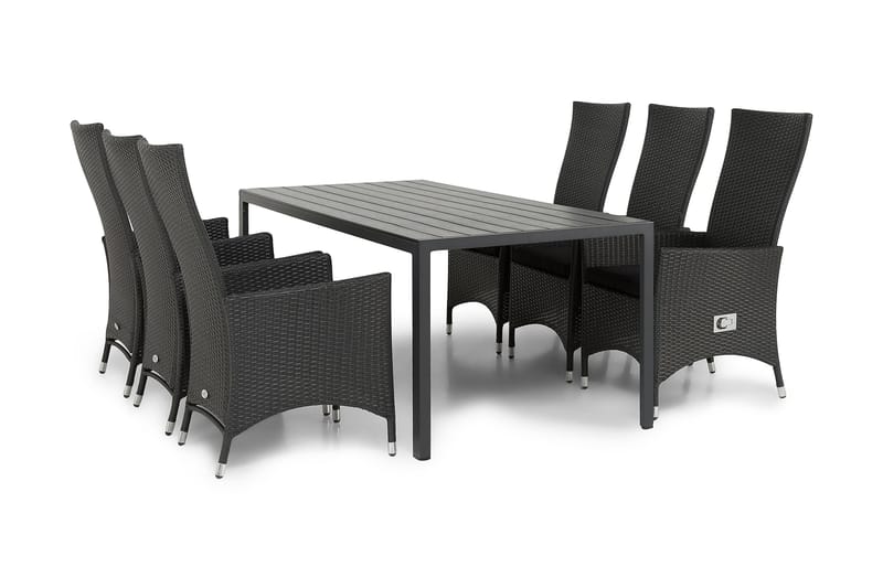 Tunis Matgrupp Utomhus 205 + 6 Jenny Ställbar Fåtölj - Svart - Products - Utemöbler & utemiljö - Utegrupp - Matgrupp utomhus