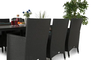 Tunis Matgrupp Utomhus 205 + 6 Thor Fåtölj - Svart/Svart - Products - Utemöbler & utemiljö - Utegrupp - Matgrupp utomhus