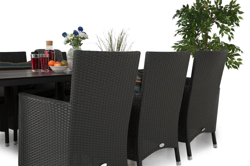 Tunis Matgrupp Utomhus 205 + 6 Thor Fåtölj - Svart/Svart - Products - Utemöbler & utemiljö - Utegrupp - Matgrupp utomhus