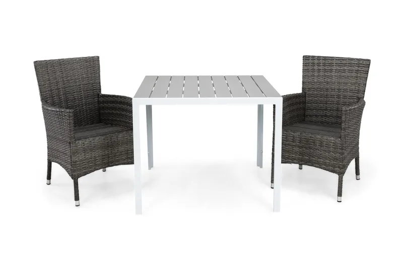Tunis Matgrupp Utomhus 90 + 2 Thor Fåtölj - Vit/Grå - Products - Utemöbler & utemiljö - Utegrupp - Cafegrupp & cafeset