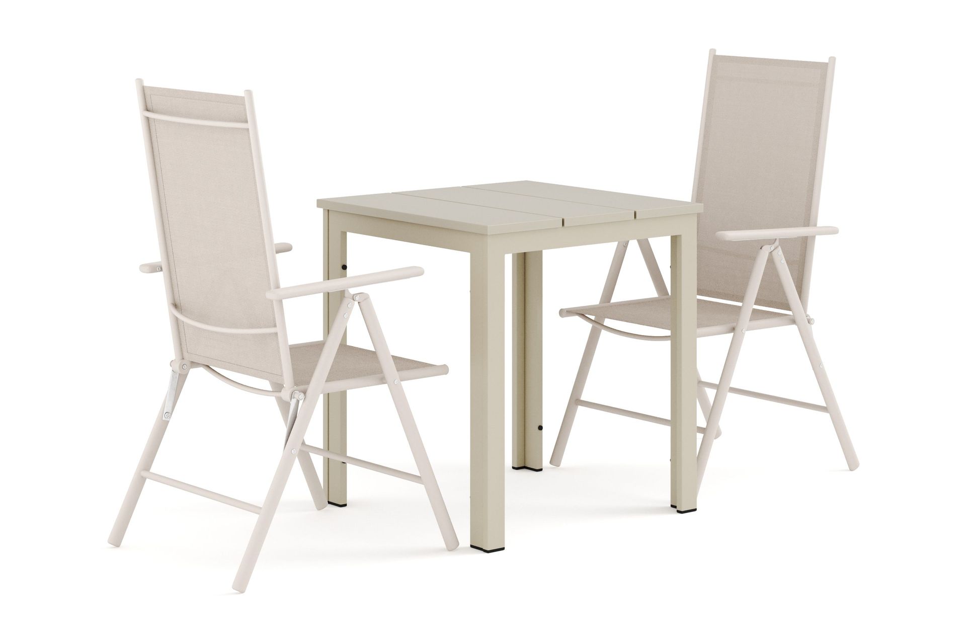 Tunis utomhus caféset 70x70 cm med 2 Maggie positionsstolar