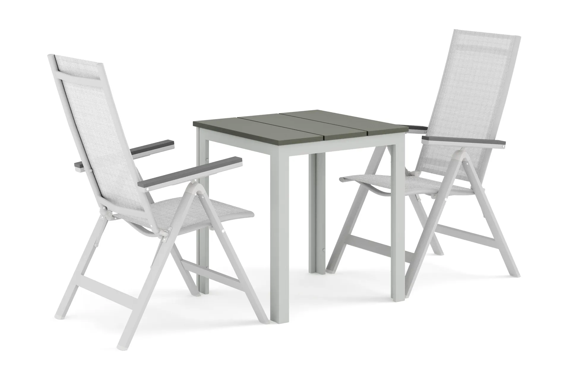 Tunis utomhus caféset 70x70 cm med 2 Monaco Light positionsstolar
