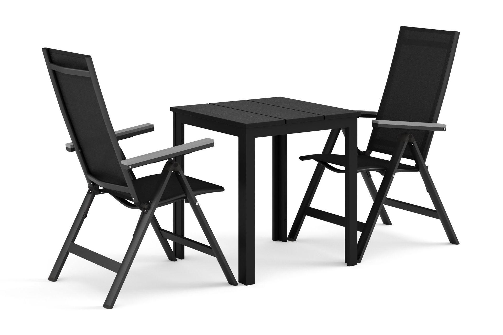 Tunis utomhus caféset 70x70 cm med 2 Monaco Light positionsstolar