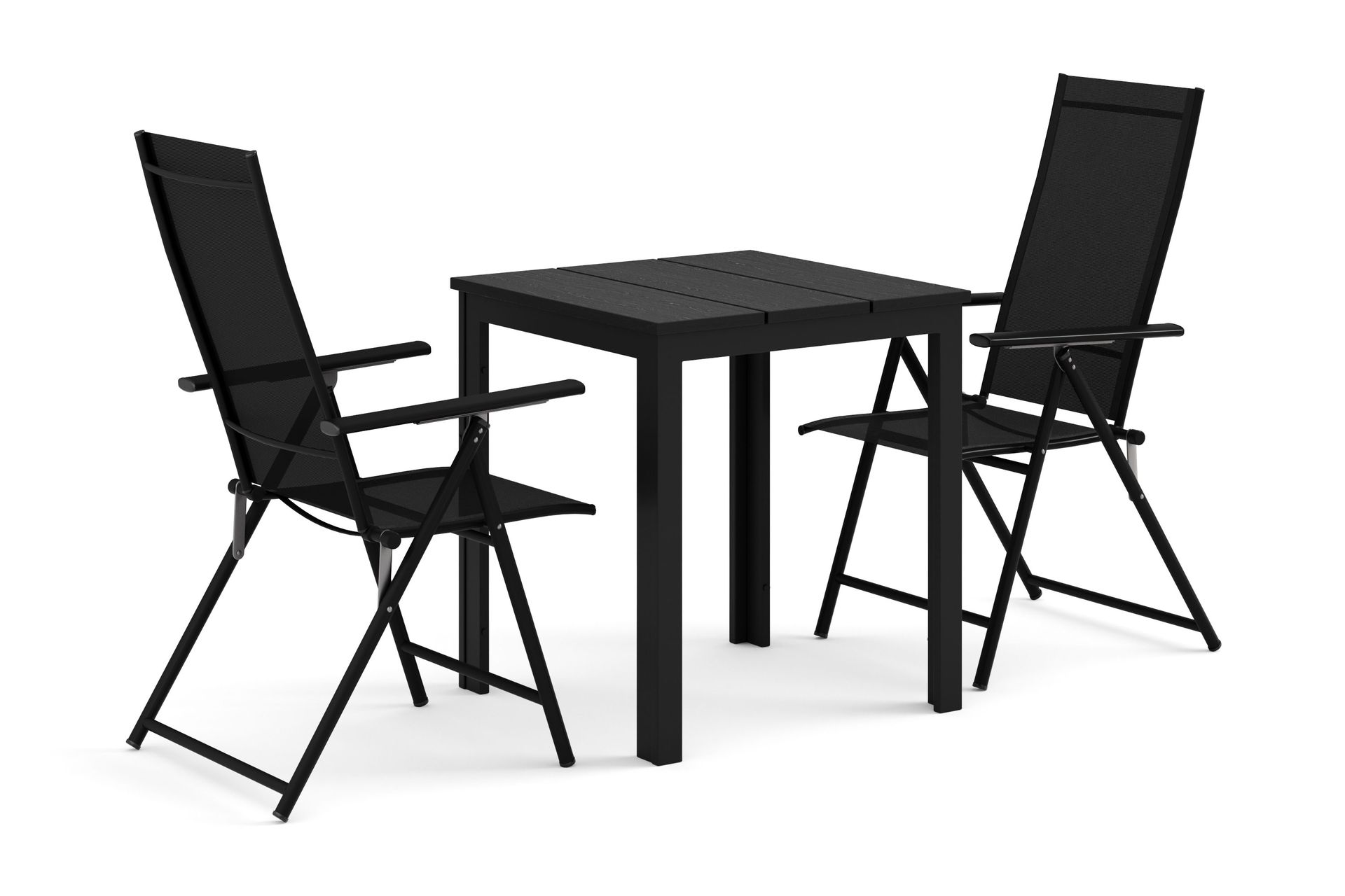 Tunis utomhus caféset 70x70 cm med 2 Sanna positionsstolar