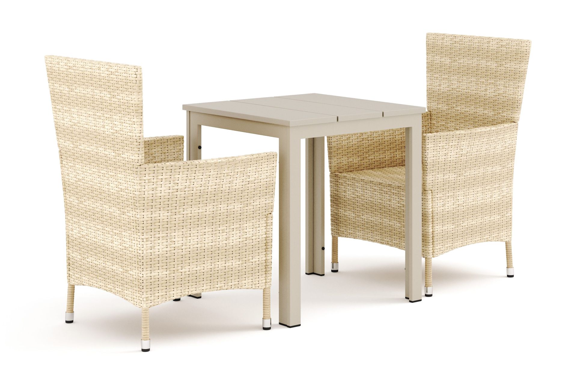 Tunis utomhus caféset 70x70 cm med 2 Thor utefåtöljer