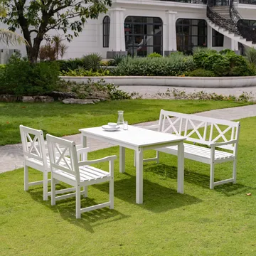 Bohus trädgårdsbänk 3-sits - Vit - Vit - Products - Utemöbler & utemiljö - Utesoffa - Trädgårdsbänk & utebänk