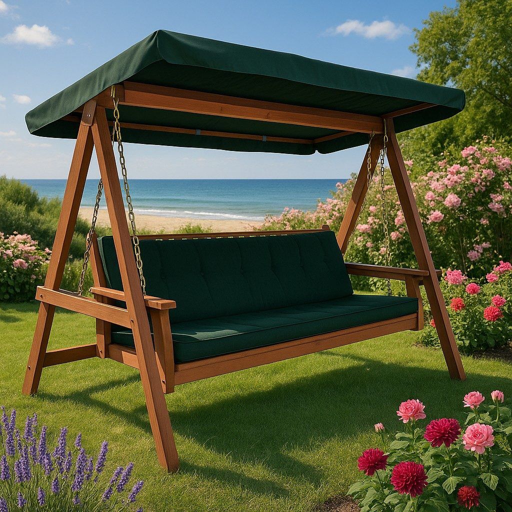 Hammock Fällbar i Trä med Tak