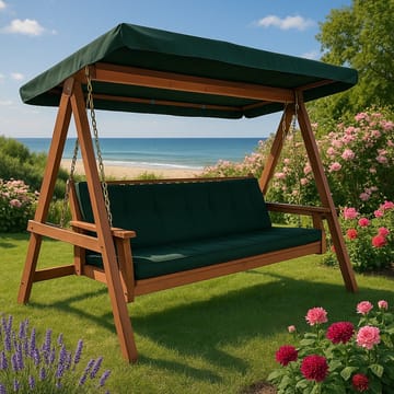 Hammock Fällbar i Trä med Tak - grön - Products - Utemöbler & utemiljö - Utesoffa - Hammock