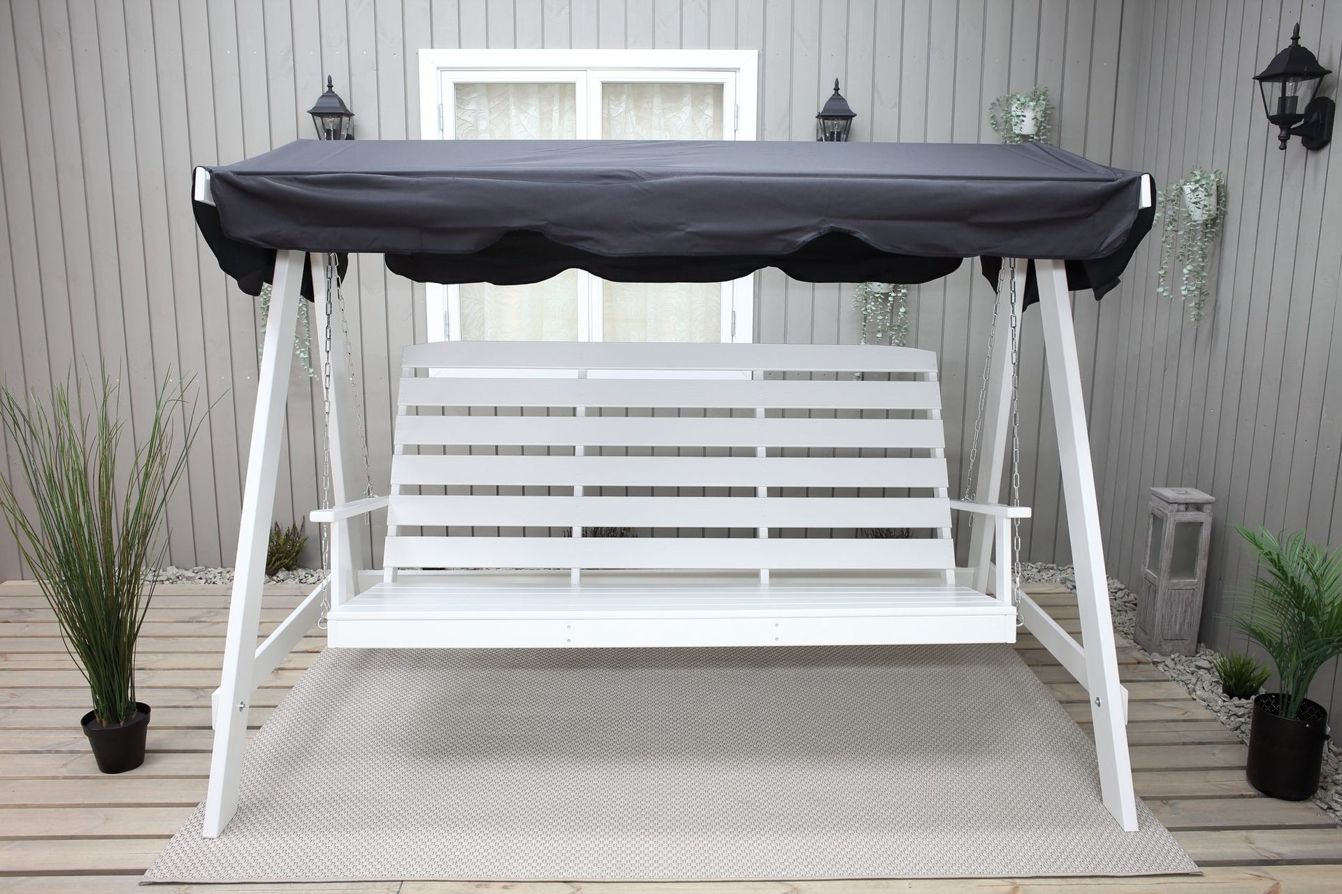 Hammock vit med svart tak