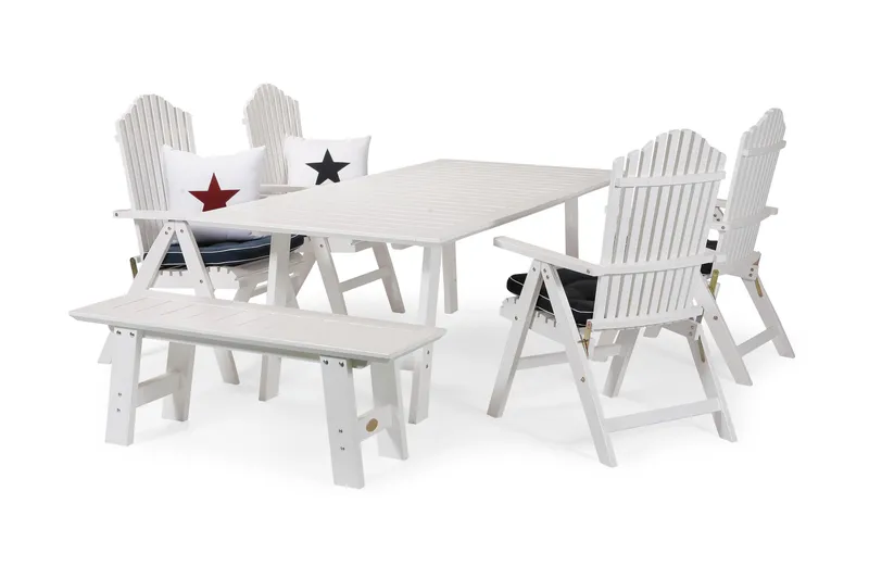 Hillerstorp Bullerö Bänk Utomhus 2-sits Furu - Vitlaserad - Products - Utemöbler & utemiljö - Utesoffa - Trädgårdsbänk & utebänk