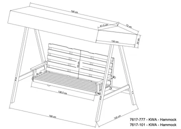 Landet Hammock Gungsoffa med tak i akacia trä inklusive dynor 195x125x159 - Blå / Vit - Products - Utemöbler & utemiljö - Utesoffa - Hammock
