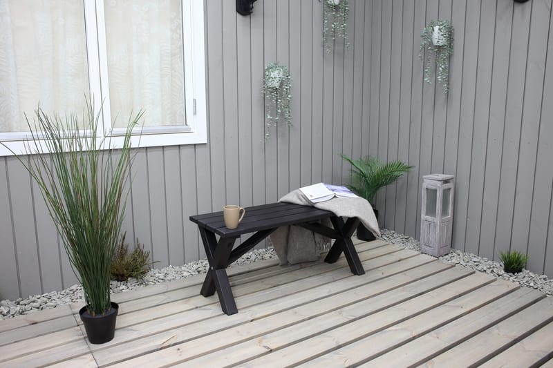 Lietinna Utebänk 100 cm - Svart - Products - Utemöbler & utemiljö - Utesoffa - Trädgårdsbänk & utebänk