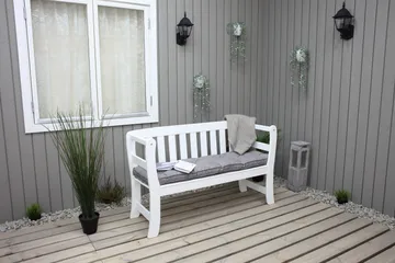 Rosenberg Utesoffa - Vit - Products - Utemöbler & utemiljö - Utesoffa - Trädgårdsbänk & utebänk