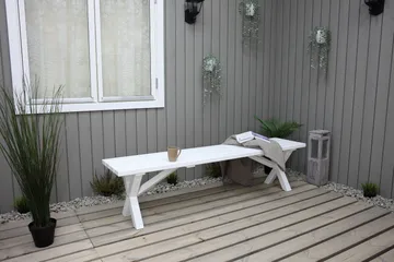 Scottsdale Bänk Utomhus 180 cm Vit - KWA - Products - Utemöbler & utemiljö - Utesoffa - Trädgårdsbänk & utebänk