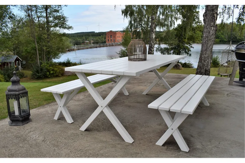 Scottsdale Bänk Utomhus 180 cm Vit - KWA - Products - Utemöbler & utemiljö - Utesoffa - Trädgårdsbänk & utebänk