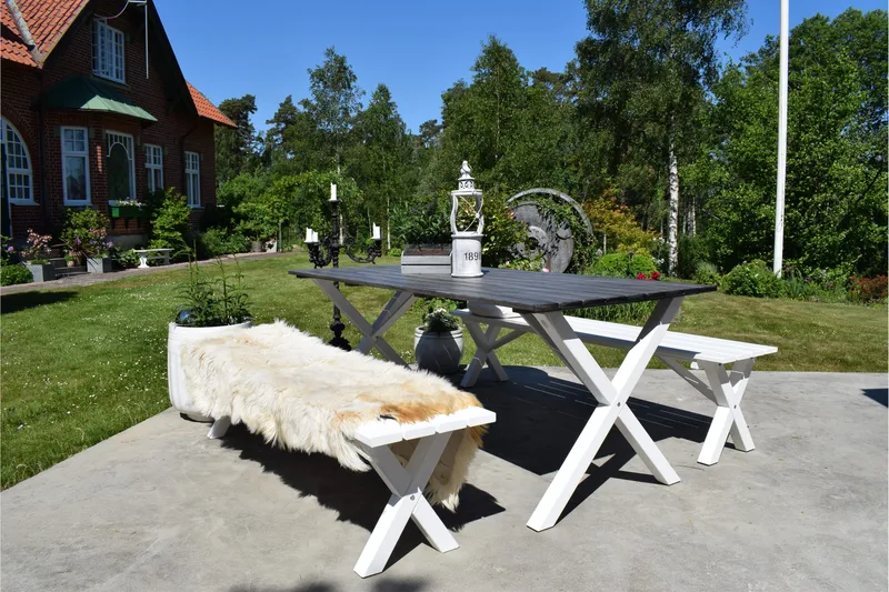 Scottsdale Bänk Utomhus 180 cm Vit - KWA - Products - Utemöbler & utemiljö - Utesoffa - Trädgårdsbänk & utebänk