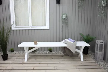 Scottsdale Bänk Utomhus 180 cm Vit - KWA - Products - Utemöbler & utemiljö - Utesoffa - Trädgårdsbänk & utebänk