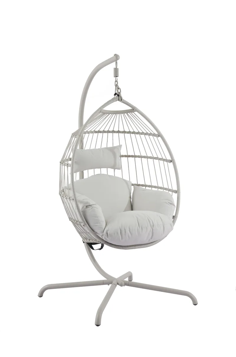 Corvin Hängstol med stativ utomhus - Äggstol i stål - Beige - Products - Utemöbler & utemiljö - Utestol & trädgårdsstol - Hängfåtölj & hängstol utomhus