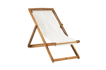 Finlay Solstol - Akacia/Vit - Products - Utemöbler & utemiljö - Utestol & trädgårdsstol - Solstol
