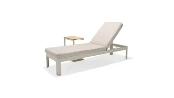 Portals Solsäng med Dyna 189 cm - Vit/Trä - Products - Utemöbler & utemiljö - Utestol & trädgårdsstol - Solsäng & solvagn