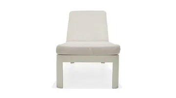 Portals Solsäng med Dyna 189 cm - Vit/Trä - Products - Utemöbler & utemiljö - Utestol & trädgårdsstol - Solsäng & solvagn