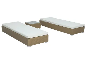 Solsängar 2 st med bord - Natur rotting - Natur - Products - Utemöbler & utemiljö - Utestol & trädgårdsstol - Solsäng & solvagn