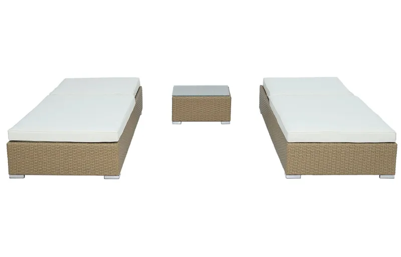 Solsängar 2 st med bord - Natur rotting - Natur - Products - Utemöbler & utemiljö - Utestol & trädgårdsstol - Solsäng & solvagn