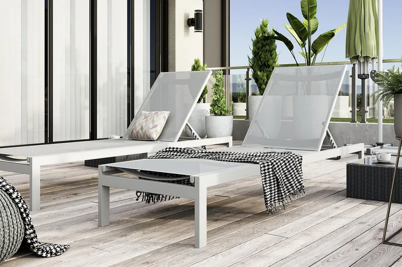 Tunis Solsäng - Vit - Products - Utemöbler & utemiljö - Utestol & trädgårdsstol - Solsäng & solvagn