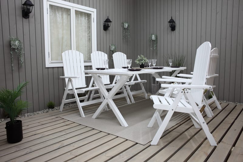 Utestol Baltic Garden Kungshamn Recliner 2-pack, vit - vit - Products - Utemöbler & utemiljö - Utestol & trädgårdsstol - Positionsstol