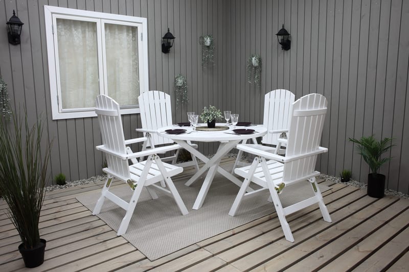 Utestol Baltic Garden Kungshamn Recliner 2-pack, vit - vit - Products - Utemöbler & utemiljö - Utestol & trädgårdsstol - Positionsstol